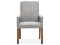 Magnussen Home Lindon Belgian Wheat Extendable Rectangular Dining Table With 2 Grey Side Chairs And 2 Arm Chairs