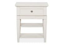 Magnussen Home Willowbrook Egg Shell White California King Panel Bed With 2 Open Nightstands