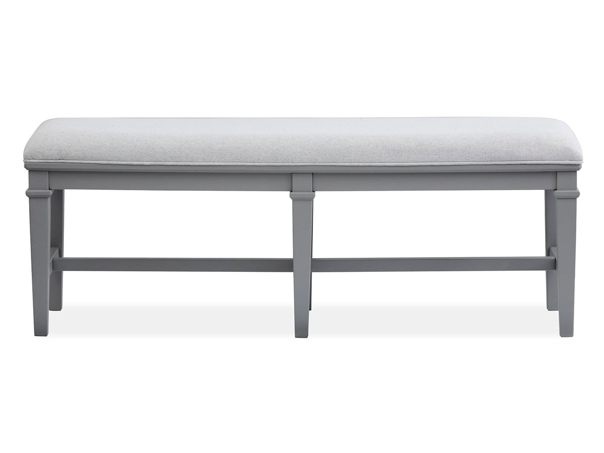 Magnussen Home Charleston Harbor Gray Grey Extendable Rectangular Dining Table With 4 Side Chairs Bench And Server