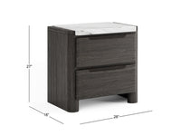 Magnussen Home Keaton Black Queen Upholstered Panel Bed With Nightstand