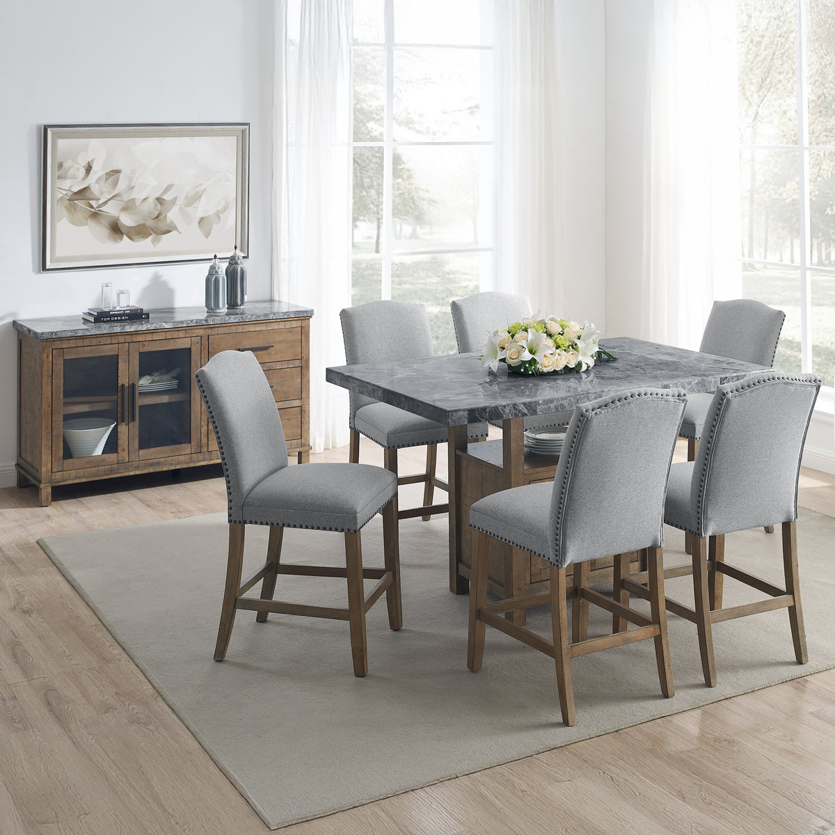 Grayson Gray Marble Counter Table