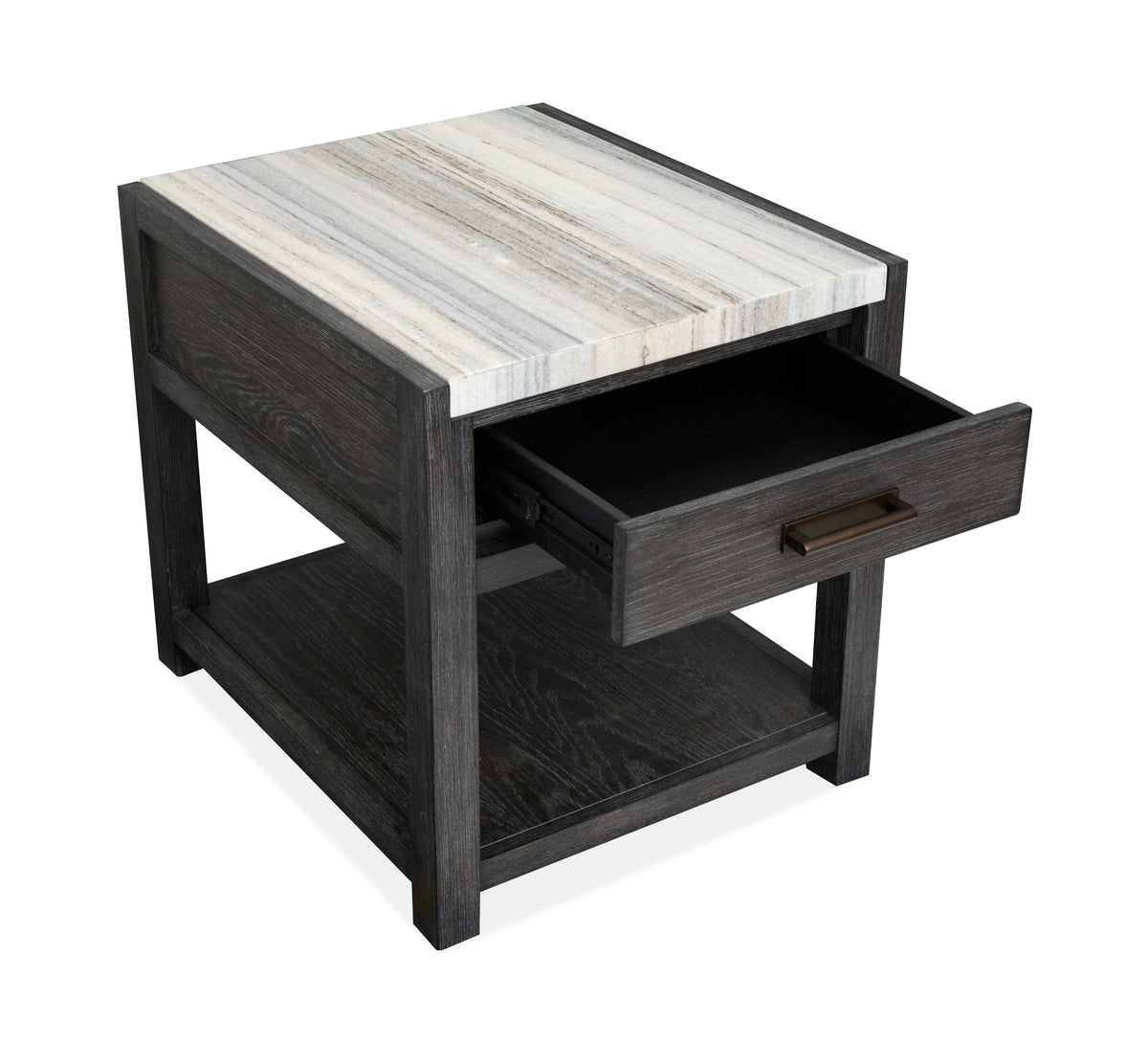 Magnussen Home Plum Creek Ravenwood Black Rectangular Cocktail Table With End Table