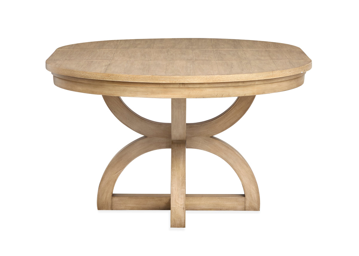 Magnussen Home Coventry Honey Maple Extendable 48" Round Dining Table With 4 Side Chairs And Buffet