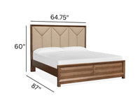 Magnussen Home Callisto Bourbon Brown Queen Upholstered Panel Bed With 2 Nightstands