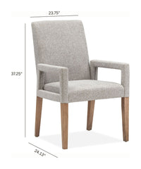 Magnussen Home Lindon Belgian Wheat Extendable Rectangular Dining Table With 2 Grey Side Chairs And 2 Arm Chairs