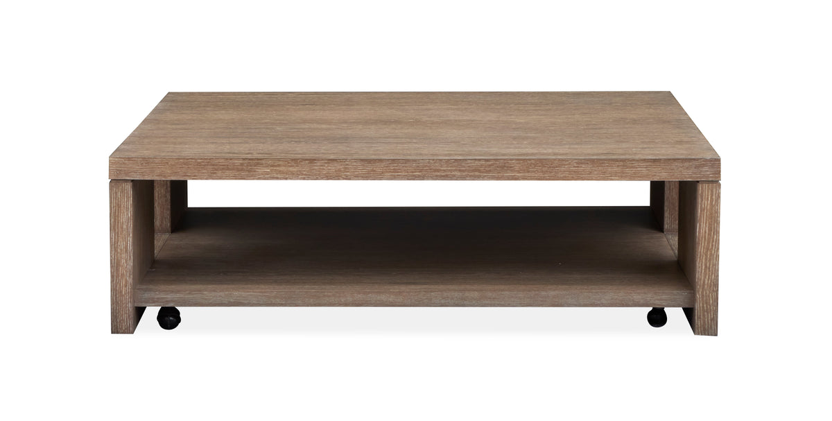 Magnussen Home Conway Spiced Brown Square Cocktail Table With 2 Round End Table And Console Sofa Table