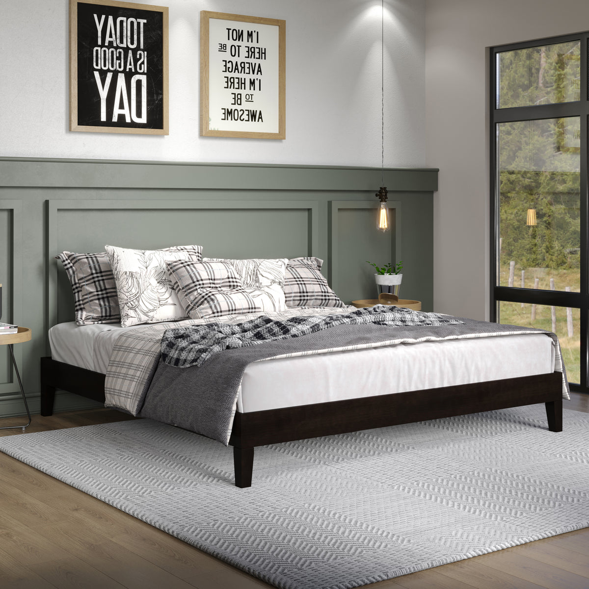 Nix Solid Wood King Platform Bed, Natural