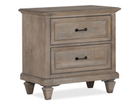 Magnussen Home Lancaster Dovetail Grey Queen Panel Bed With 2 Nighstands