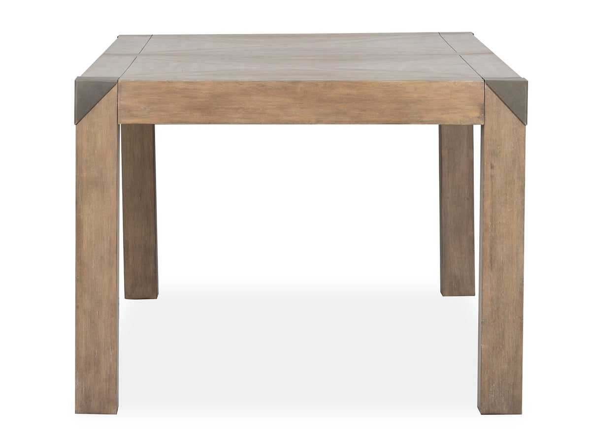 Magnussen Home Ainsley Cerused Khaki Extendable Rectangular Dining Table With 4 Host Chairs And Bench