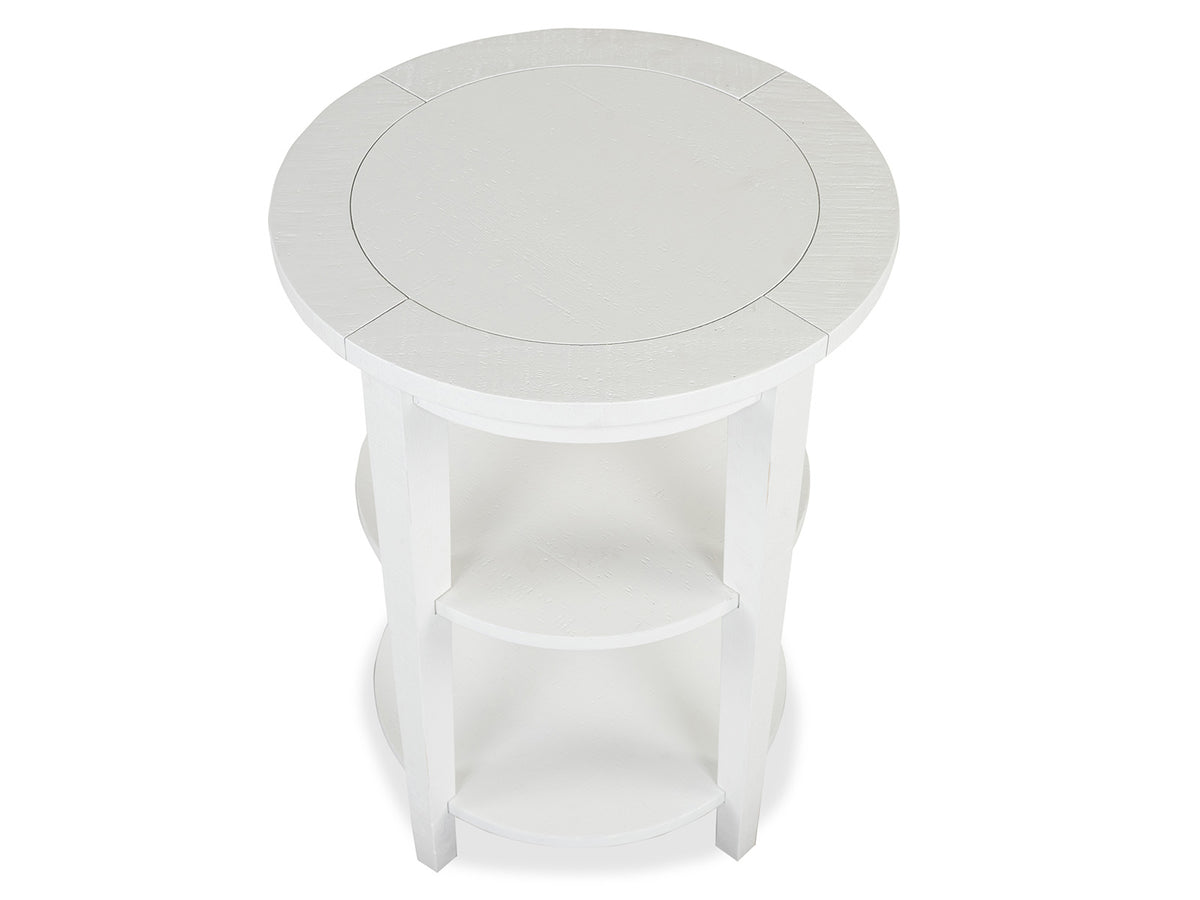 Magnussen Home Heron Cove Chalk White Round Accent End Table