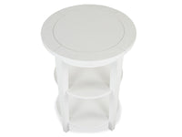Magnussen Home Heron Cove Chalk White Round Accent End Table