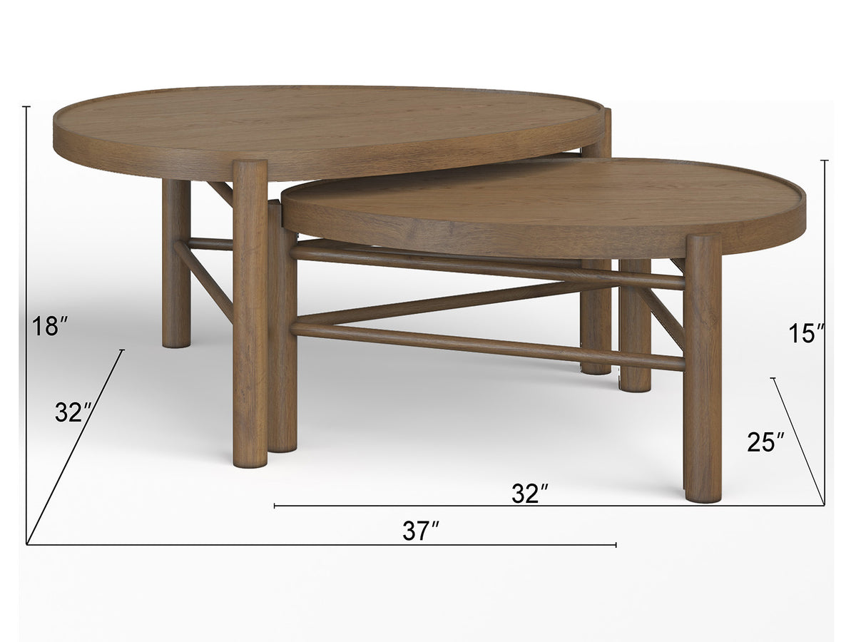 Magnussen Home Hadleigh Brown Honey Nesting Cocktail Table