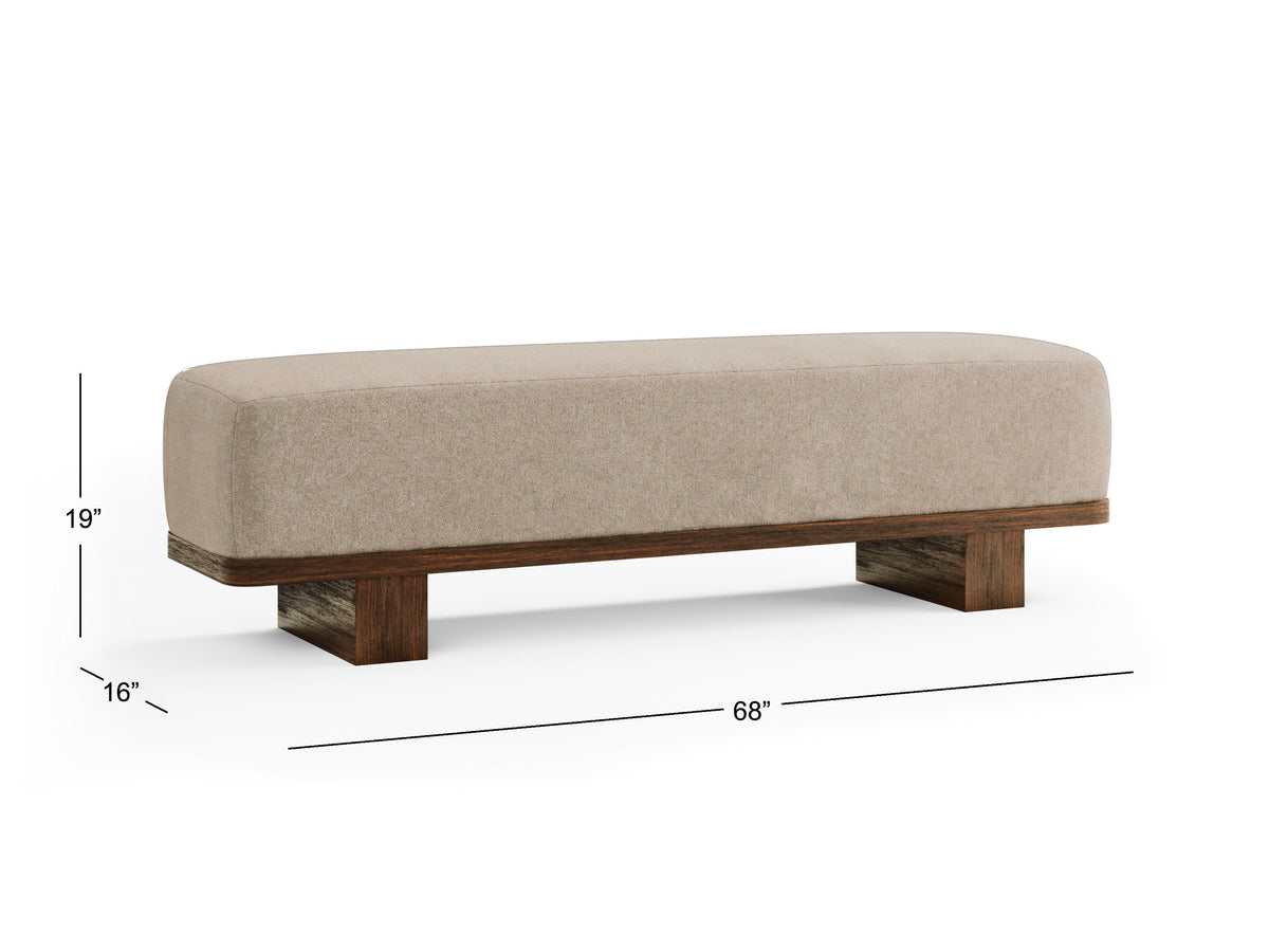 Magnussen Home Reena Rich Brown Upholstered Bench