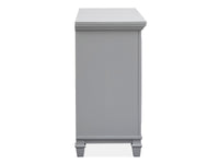 Magnussen Home Charleston Harbor Gray Grey Extendable Rectangular Dining Table With 4 Side Chairs Bench And Server