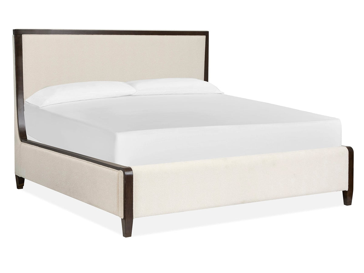 Magnussen Home Rowan Espresso King Upholstered Panel Bed With Nightstand