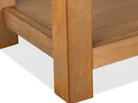 Magnussen Home Lindon Belgian Wheat Rectangular Cocktail Table With 2 Pedestal Accent End Table And Sofa Table