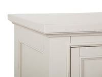 Magnussen Home Willowbrook Egg Shell White Queen Panel Upholstered Storage Bed With Nightstand