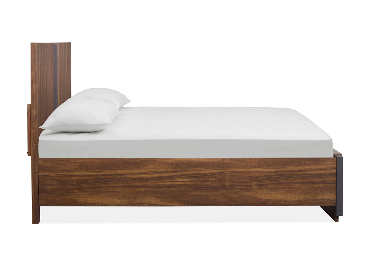 Magnussen Home Jensen Tavern Brown Queen Panel Bed With 2 Nightstands