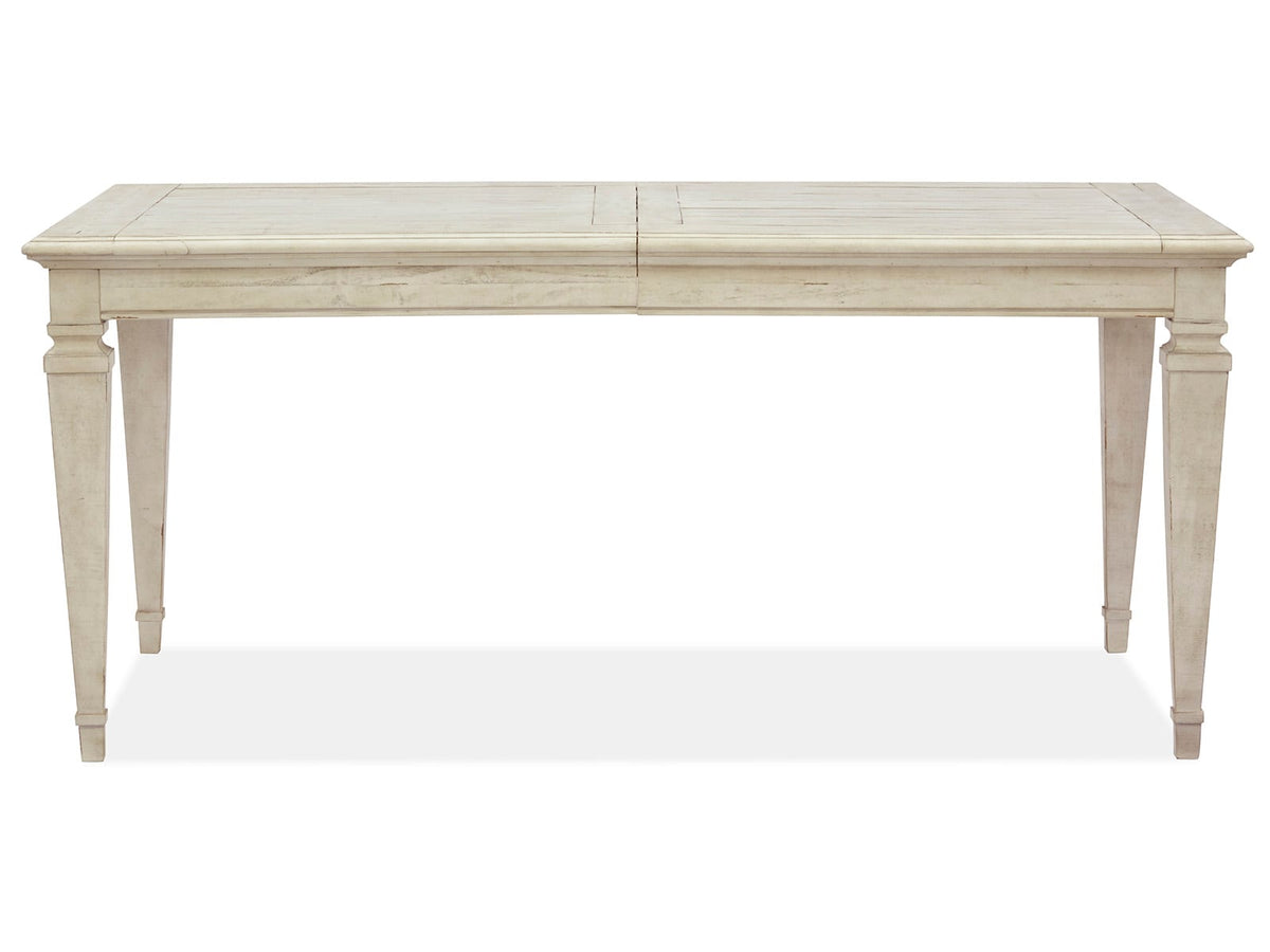 Magnussen Home Newport Alabaster Extendable Rectangular Dining Table With 4 Side Chairs Server And Dining Cabinet