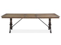 Magnussen Home Roxbury Manor Homestead Brown Extendable Rectangular Dining Table With 4 Arm Chairs