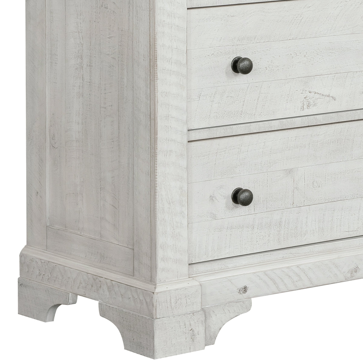 Samuel Lawrence Valley Ridge Distressed White 5 Drawer Chest
