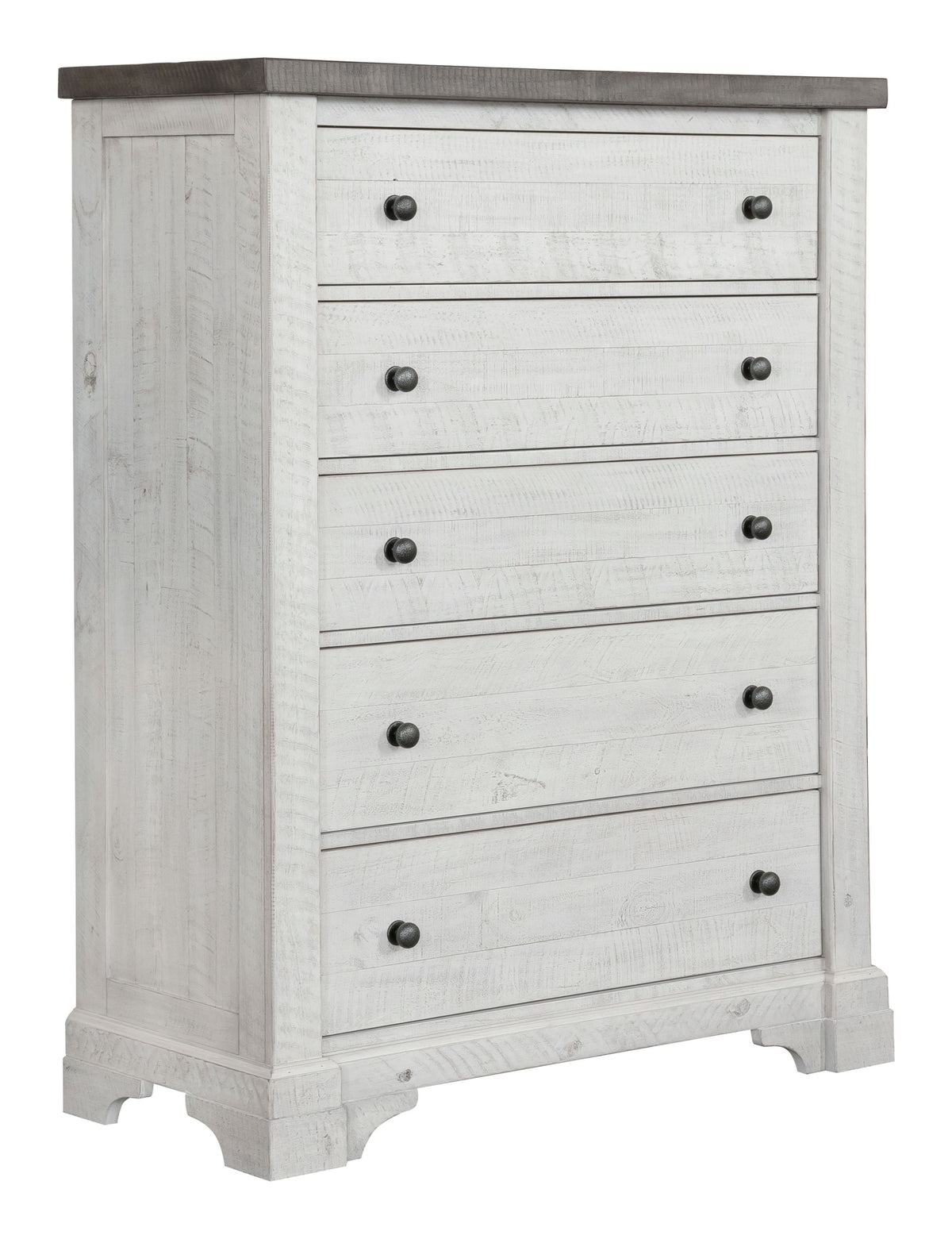Samuel Lawrence Valley Ridge Distressed White 5 Drawer Chest