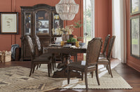 Magnussen Home Durango Willadeene Brown Extendable Trestle Dining Table With 6 Side Chairs And Buffet