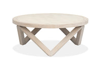 Magnussen Home Bostwick Coconut Cream Round Cocktail Table With 2 End Table