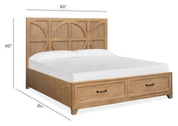 Magnussen Home Coventry Honey Wheat Queen Panel Storage Bed With 2 Nightstands