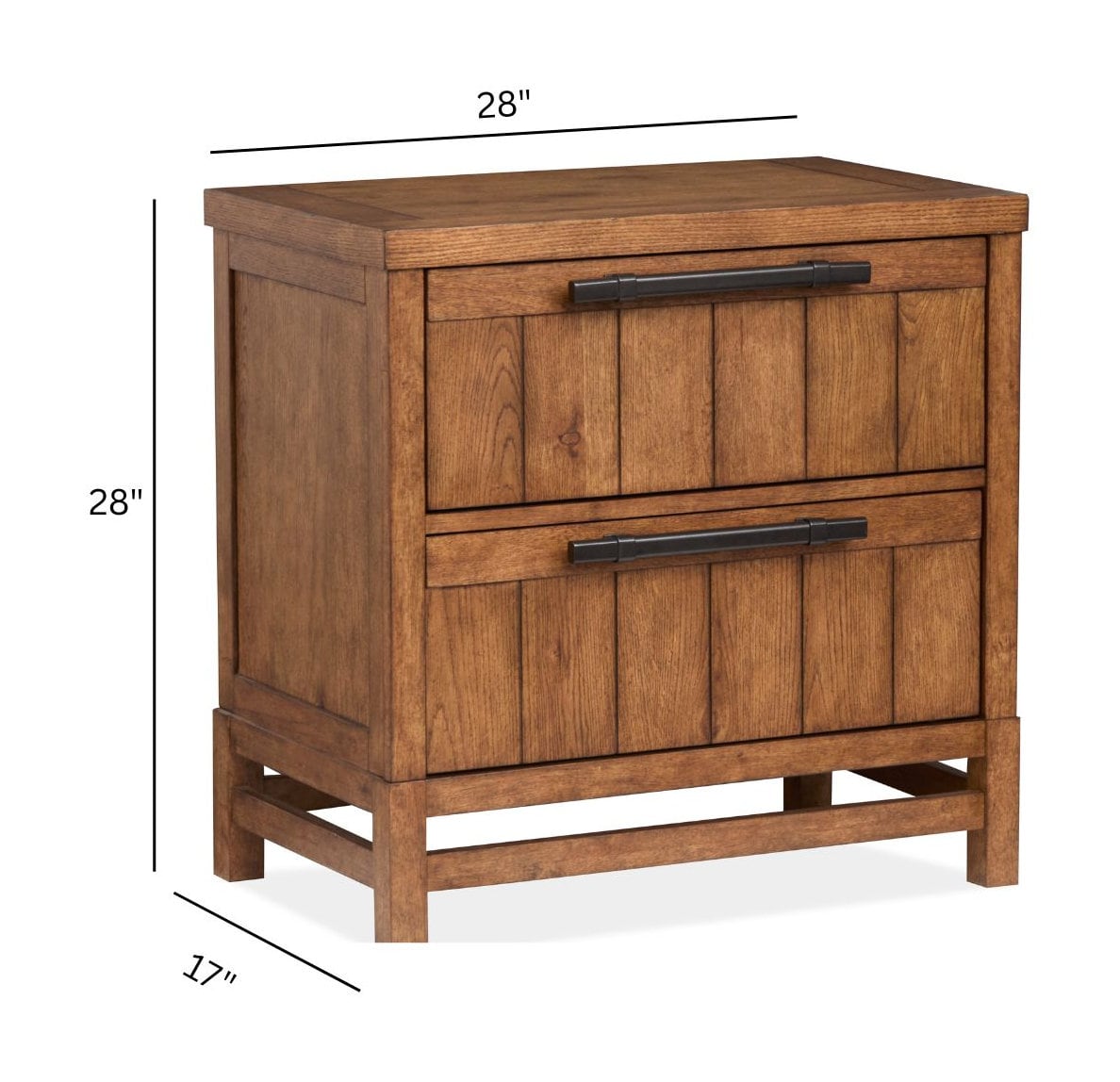 Magnussen Home Conway Honey Wheat Queen Panel Bed With 2 Nightstands