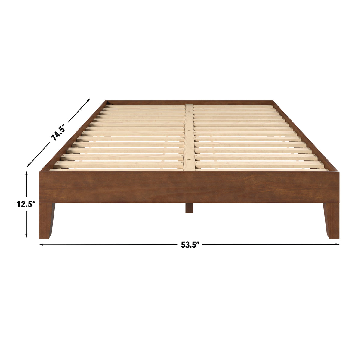Nix Solid Wood Full Platform bed, Natural