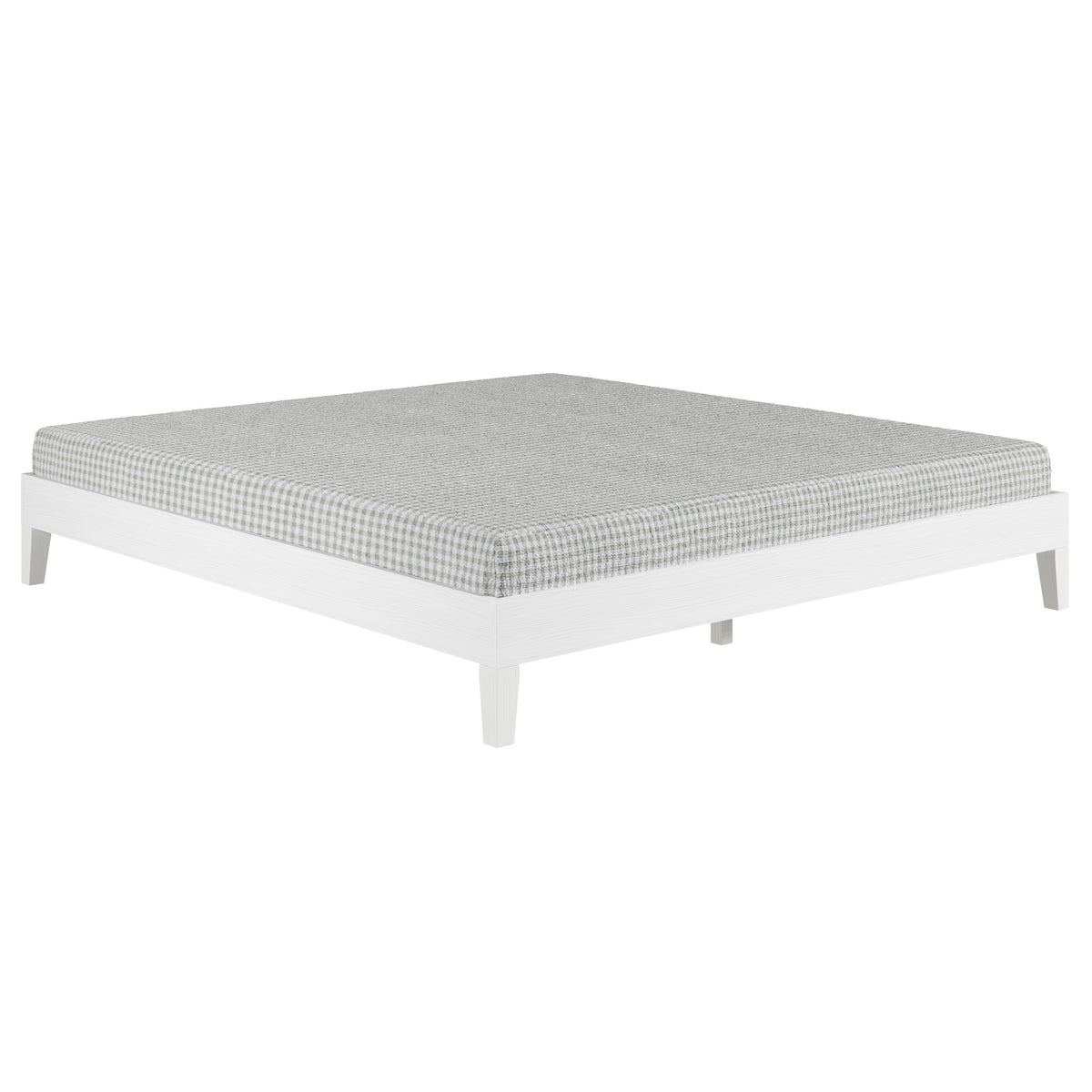 Nix Solid Wood King Platform Bed, White