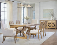 Magnussen Home Coventry Honey Maple Upholstered Host Chair Two Pack