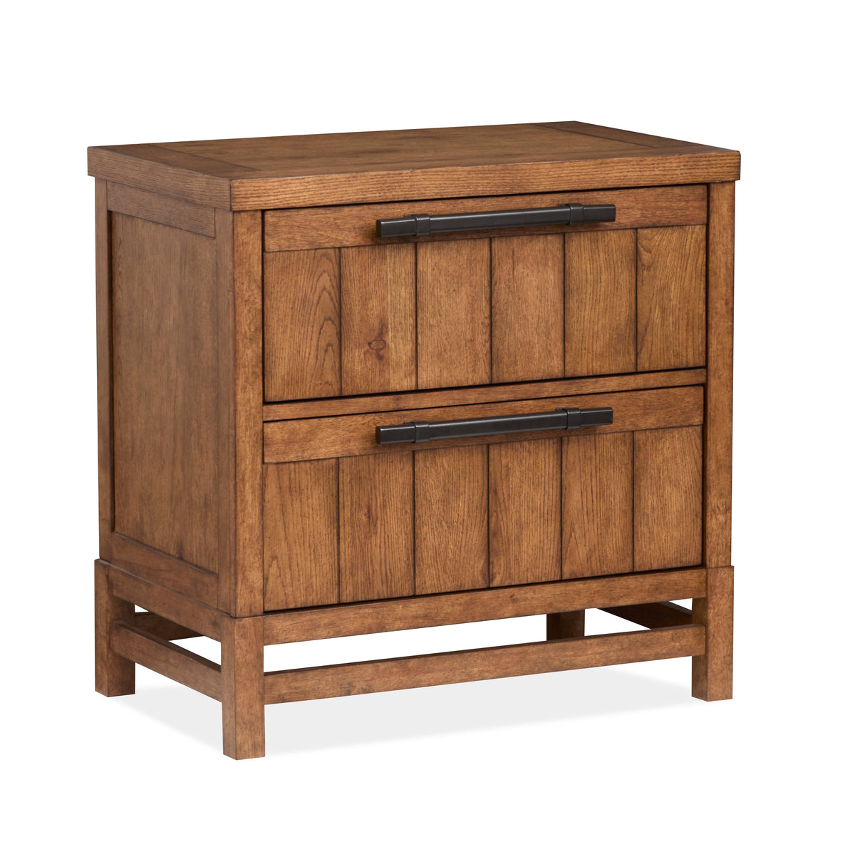 Magnussen Home Conway Honey Wheat Queen Panel Storage Bed With Nightstand