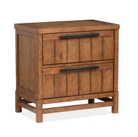 Magnussen Home Conway Honey Wheat King Panel Bed With Nightstand