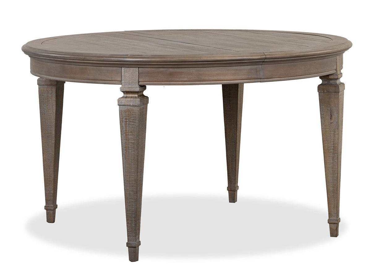 Magnussen Home Lancaster Dovetail Grey Extendable Round Dining Table With 4 Side Chairs