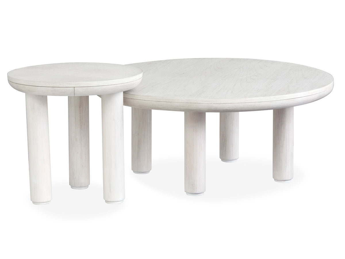 Salt Life Home Sunset Cove Moonlight Pearl Nesting Cocktail Table With Casters