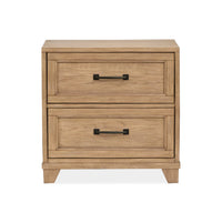 Magnussen Home Coventry Honey Wheat Queen Panel Bed With 2 Nightstands
