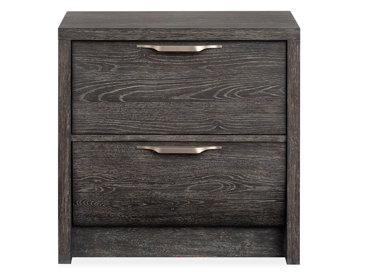 Magnussen Home Kinsley Black Heron Queen Panel Bed With Nightstand