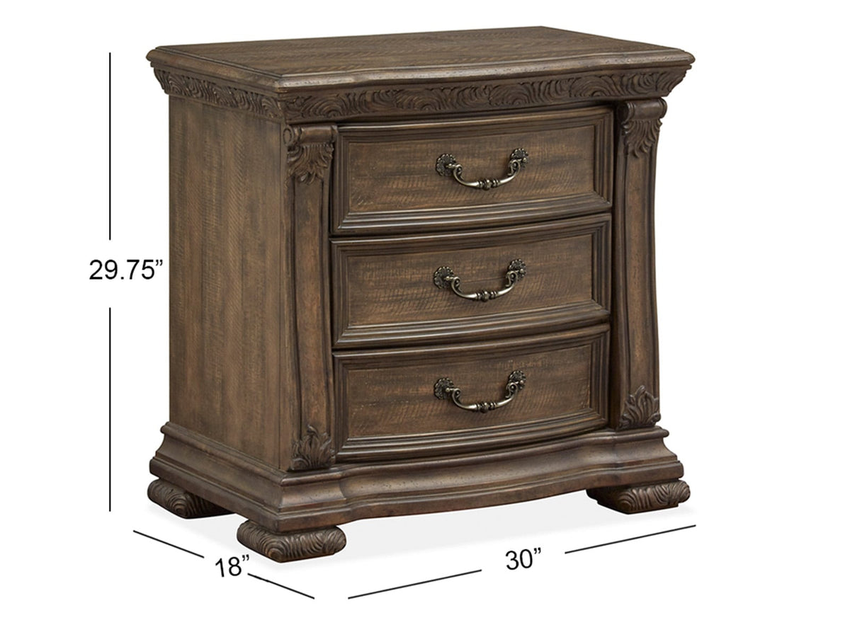 Magnussen Home Durango Willadeene Brown California King Panel Bed With 2 Nightstands