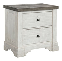 Samuel Lawrence Valley Ridge Distressed White 2 Drawer Nightstand