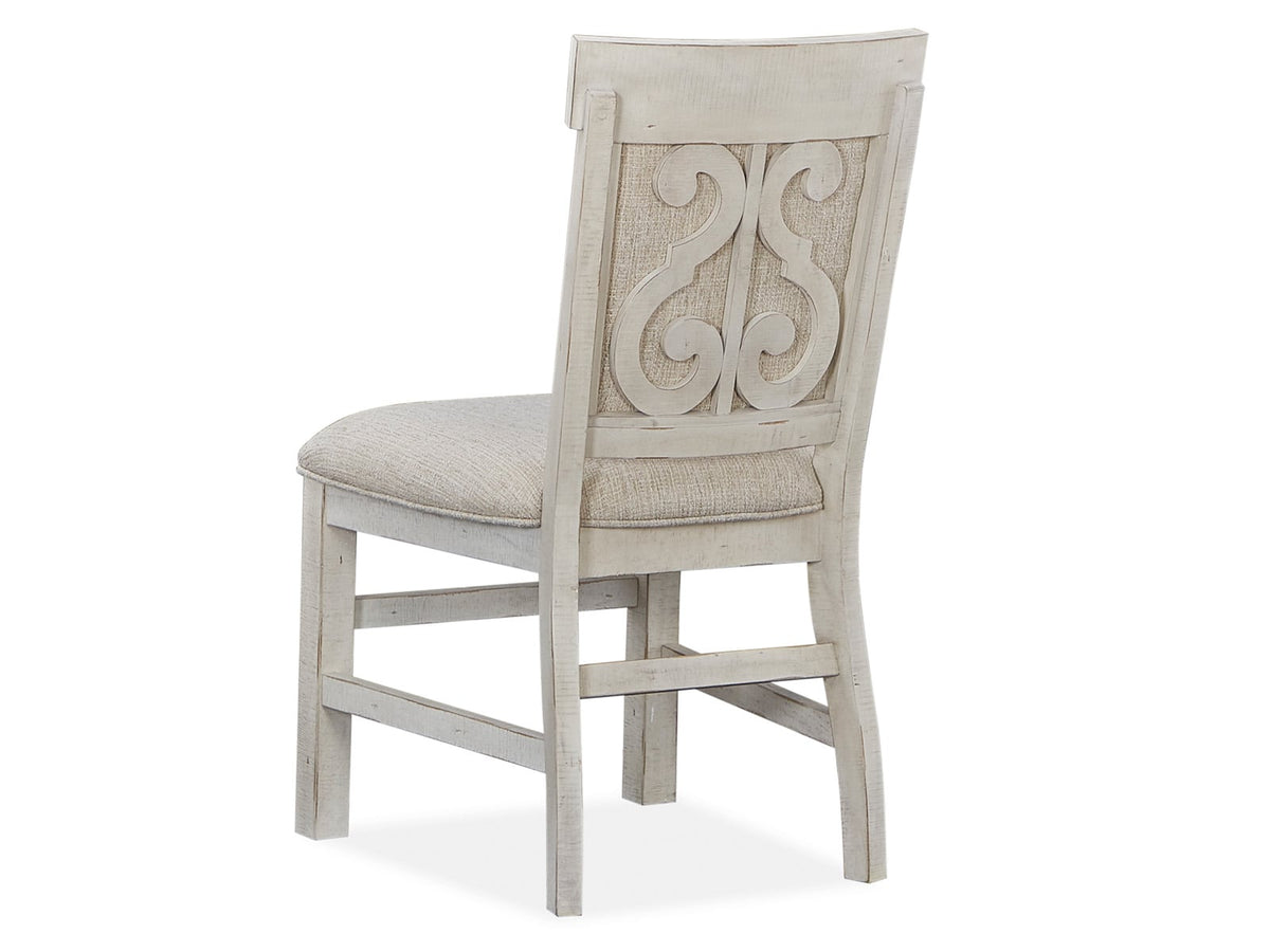 Magnussen Home Bronwyn Alabaster Extendable Rectangular Dining Table With 4 Upholstered Side Chairs And Buffet