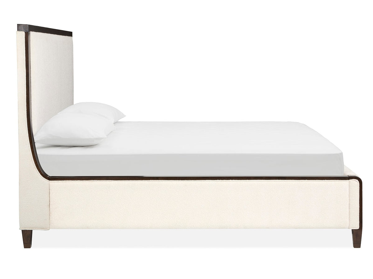Magnussen Home Rowan Espresso King Upholstered Panel Bed With Nightstand
