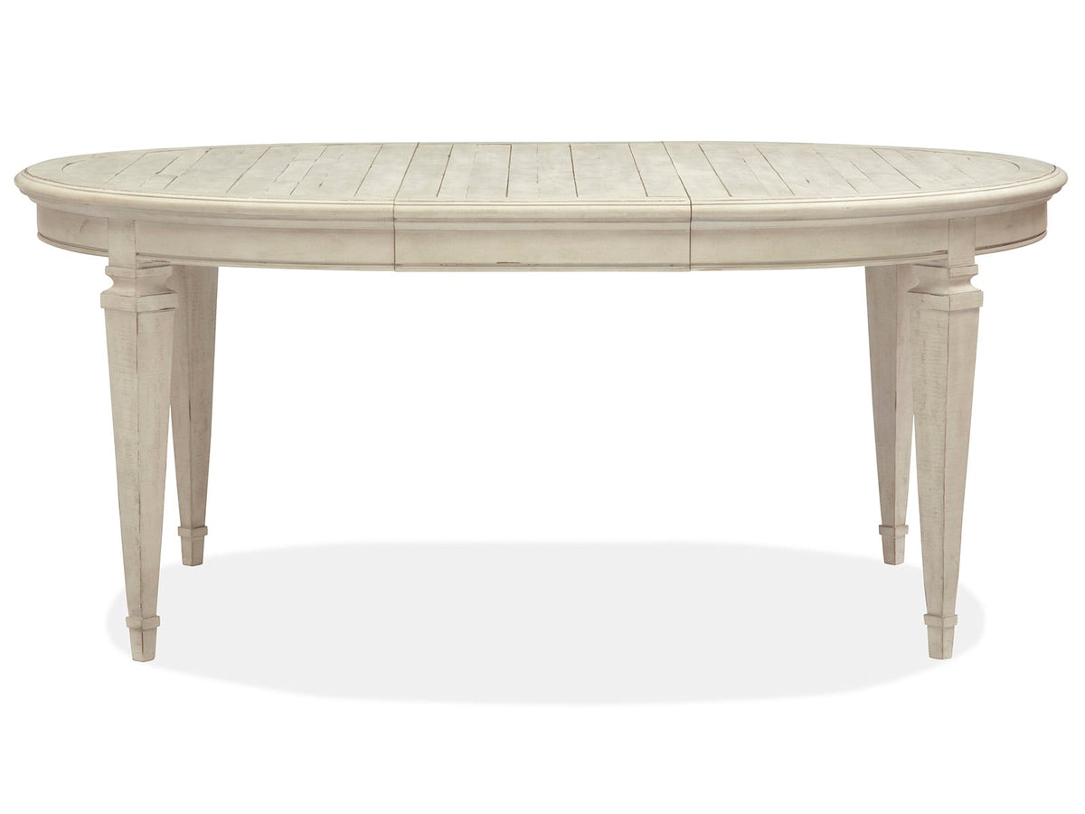 Magnussen Home Newport Alabaster Extendable Round Dining Table With 4 Side Chairs