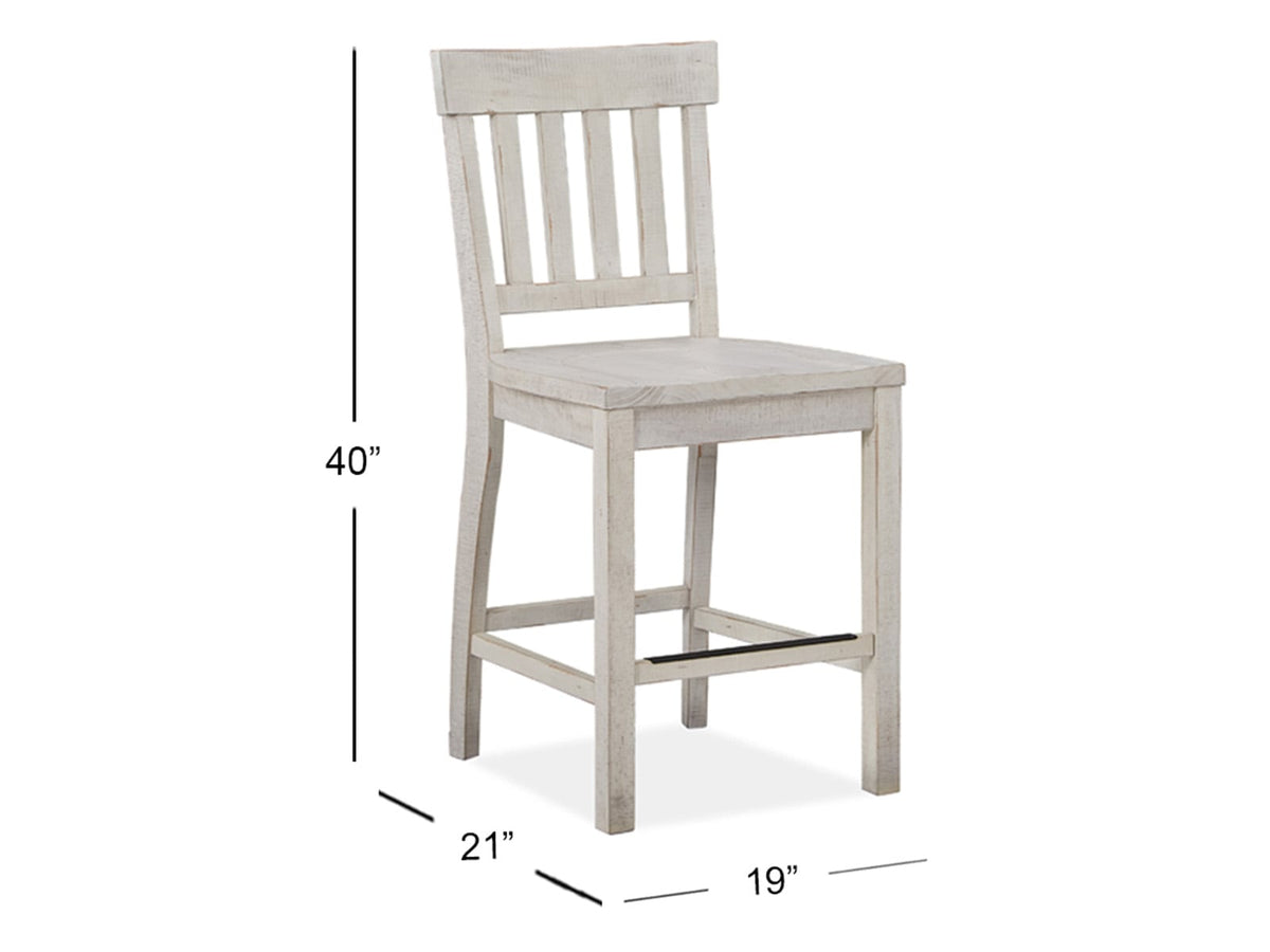 Magnussen Home Bronwyn Alabaster Extendable Rectangular Counter Height Dining Table With 4 Counter Chairs Server And Dining Cabinet
