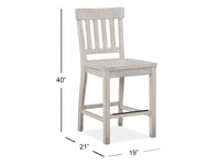 Magnussen Home Bronwyn Alabaster Extendable Rectangular Counter Height Dining Table With 4 Counter Chairs Server And Dining Cabinet