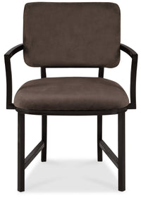 Pulaski Modern Mosaic Brown Leg Dining Table With 6 Arm Chairs And Sideboard