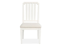 Magnussen Home Willowbrook Egg Shell White Extendable Rectangular Dining Table With 2 Upholstere Benches And 2 Side Chairs