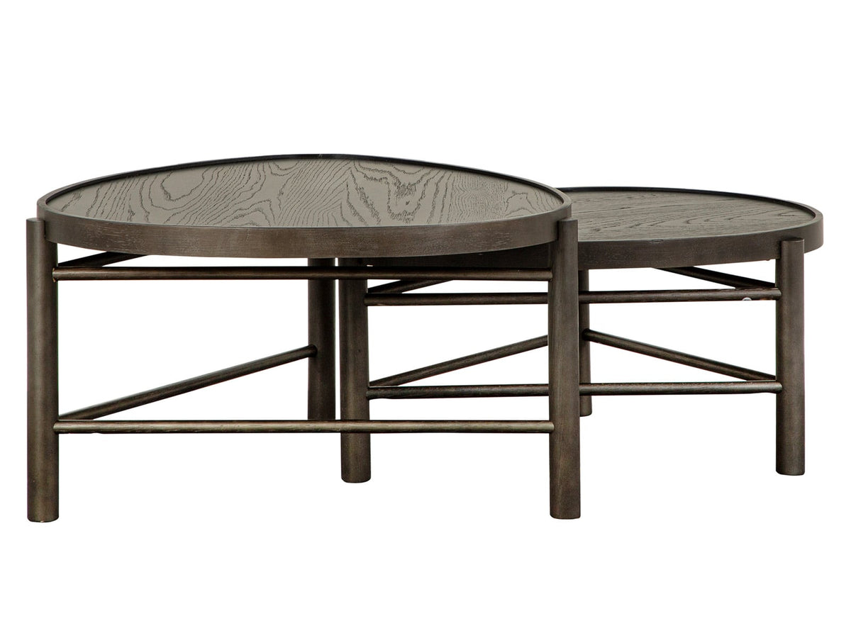 Magnussen Home Hadleigh Black Coffee Bean Shaped Nesting Cocktail Table With End Table