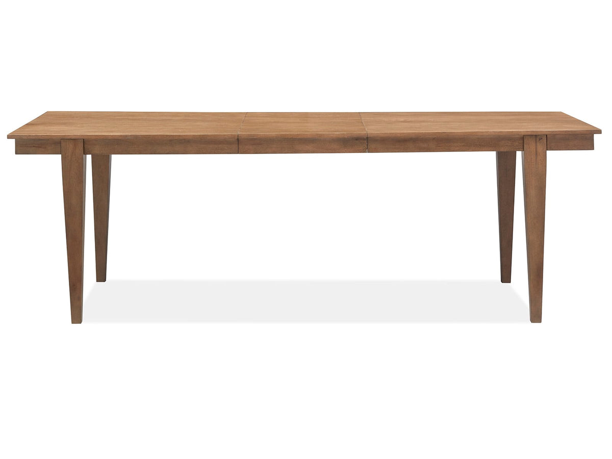 Magnussen Home Lindon Belgian Wheat Extendable Rectangular Dining Table With 2 Grey Side Chairs And 2 Arm Chairs